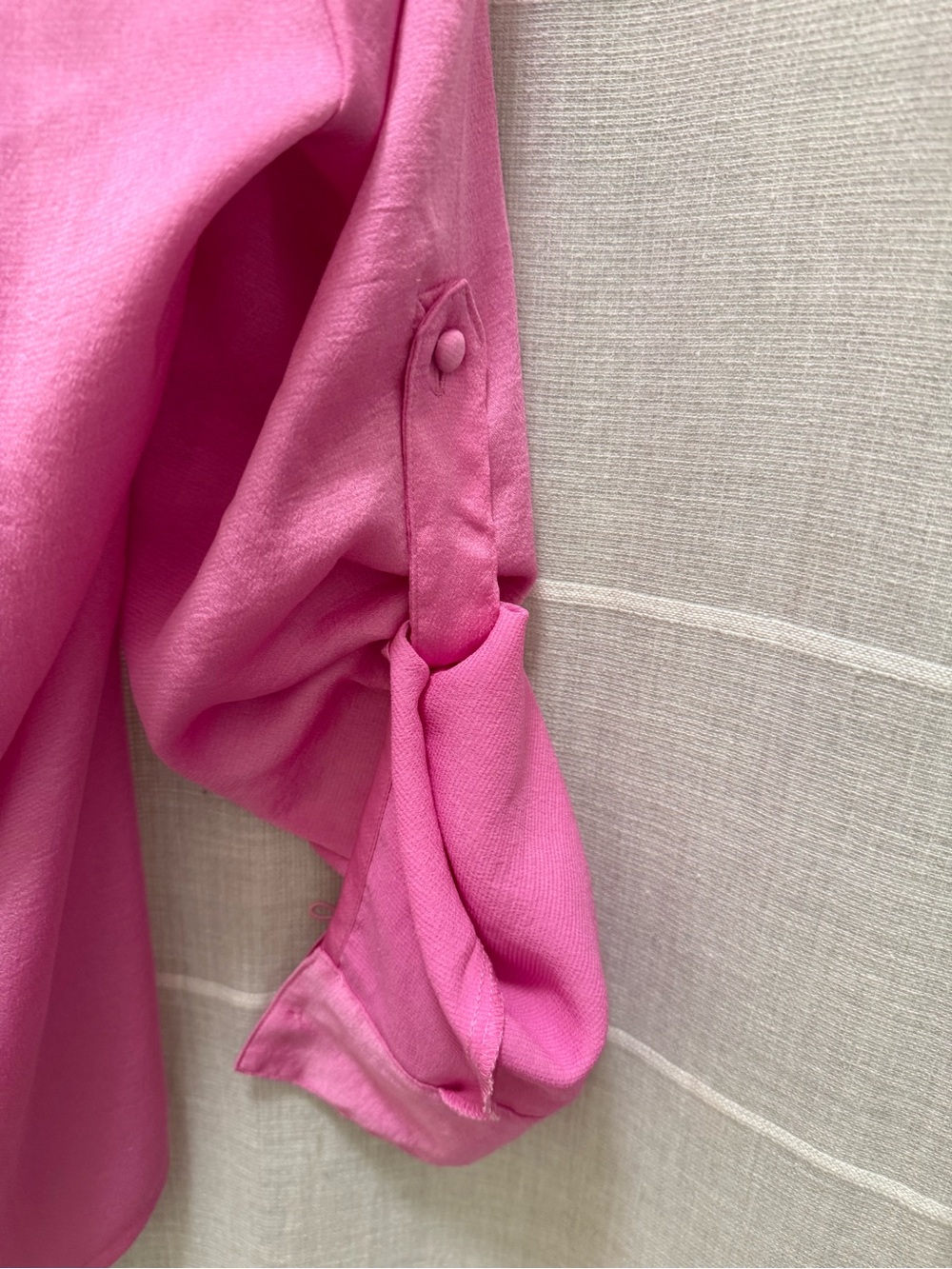 Express Hot Pink Ruffle-Trim Button Front Blouse - Picture 3 of 6